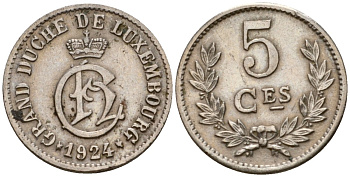 Люксембург 5 сантимов 1924 Шарлотта (1918-1964) KM 33 медно-никель 4602-414