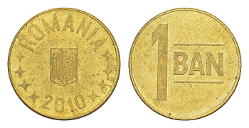 Румыния 1 бан 2010 KM 189 сталь плакированная латунью UNC 4644-1252