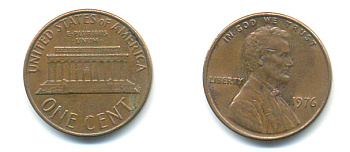 США 1 ЦЕНТ 1976 ЛИНКОЛЬН KM 201 медь цинк 86-223