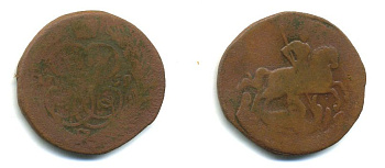 РОССИЯ 1 КОПЕЙКА 1759 медь 61-514