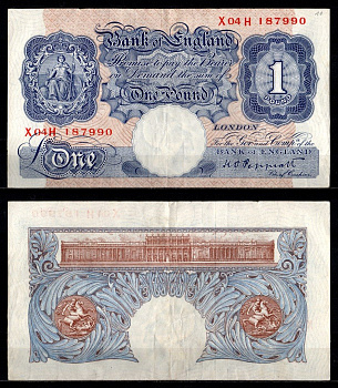 Англия 1 фунт ND (1940-1948) Pick 367 бумага 2198-27-1-2