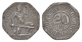 Нойенбюрг 20 пфеннигов 1918 Funck 363.1, Men05 18400.1, Men18 23022.1 железо 4643-867