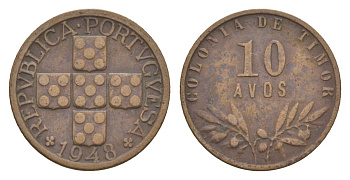 Португальский Тимор 10 аво 1948 KM 5 бронза 3711-1222