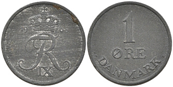 ДАНИЯ 1 ЭРЕ 1965 С; S, ФРЕДЕРИК IX (1947-1972) KM 839.2 цинк 4564-1144