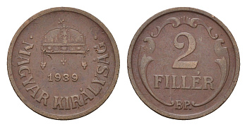 Венгрия 2 филлера 1939 KM 506 бронза 4658-954