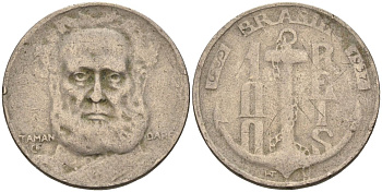 Бразилия 100 рейс 1937 Маркиз Тамандаре KM 536 медно-никель 4115-553