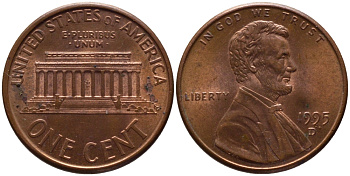 США 1 ЦЕНТ 1995 D, ЛИНКОЛЬН KM 201b цинк плакированный медью 66-1047