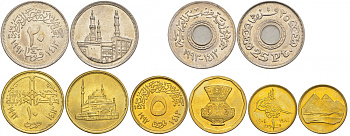 Египет лот из 5 монет 1984-1993 (1, 5, 10, 20, 25 пиастров)    UNC  M76-15