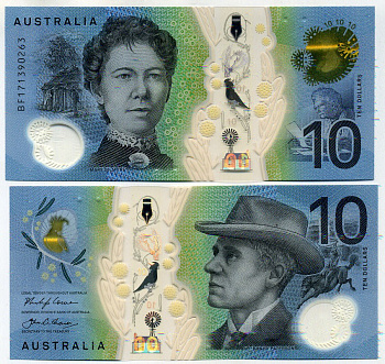 Австралия 10 долларов 2017 Эндрю Бартон Pick 63 пластик UNC (пресс) 449-61-3