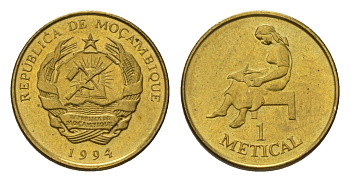 Мозамбик 1 метикал 1994 KM 115 сталь плакированная латунью UNC 4625-1053