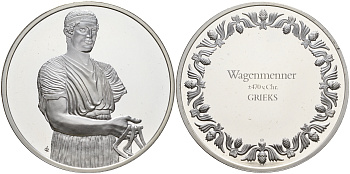 Нидерланды медаль ND Возница 51,8 грамм серебро PROOF 00-00