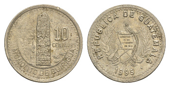 Гватемала 10 сентаво 1995 KM 277 медно-никель 4644-557
