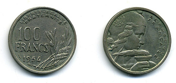 ФРАНЦИЯ 100 ФРАНКОВ 1954 57-157