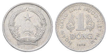 Вьетнам 1 донг 1976 KM 14 алюминий 91-753