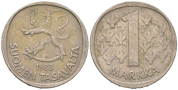 Финляндия 1 марка 1983 N KM 49a медно-никель 4577-937