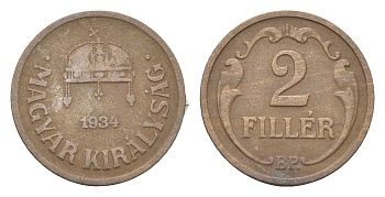 Венгрия 2 филлера 1934 BP KM 506 бронза 4665-441