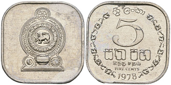 Шри-Ланка 5 центов 1978 KM 139a алюминий 4136-631
