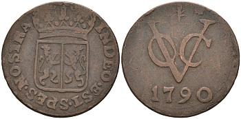 Нидерландская Восточная Индия, Гельдерланд (Gelderland) 1 дуит 1790 KM 50.2 медь 4523-1032