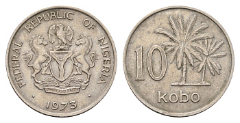 Нигерия 10 кобо 1973 KM 10.1 медно-никель 206-343