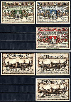 Зюльц (Пруссия, Силезия) набор из 3 нотгельдов 1921 2193-39-2-2