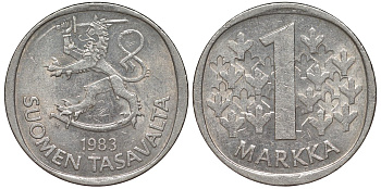 Финляндия 1 марка 1983 KM 49a медно-никель 4176-137