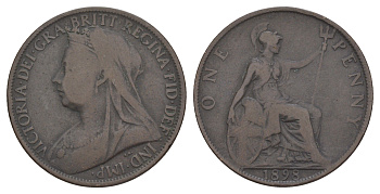 Великобритания 1 пенни 1898 Виктория (1837-1901) KM 790, Spink 3961 бронза 4645-1011
