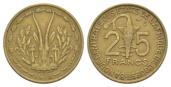 Западная Африка (BCEAO) 25 франков 1978 KM 5 медь алюминий никель 4656-852