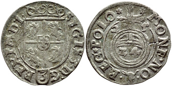 ПОЛЬША 1/24 ТАЛЕРА 1625 СИГИЗМУНД III (1587-1632) KM 15 серебро 3896-823