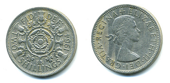 Великобритания 2 шиллинга (флорин) 1964 Елизавета II (1952-2022) KM 906, Spink 4146 медно-никель 4383-834