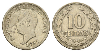 Сальвадор 10 сентаво 1952 KM 130a медь цинк никель 4666-433