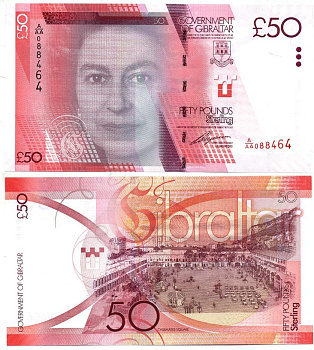 Гибралтар 50 фунтов 2010 площадь больших казематов Pick 38 бумага UNC (пресс) 451-233-1