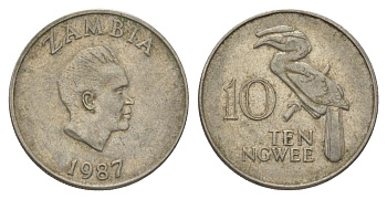 Замбия 10 нгве 1987 KM 12 медь цинк никель 4626-712