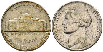 США 5 центов 1964 D, Джефферсон KM А192 медно-никель 92-1133