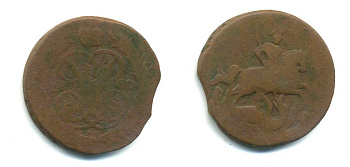 РОССИЯ 1 КОПЕЙКА 1760 медь 61-823