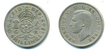 Великобритания 2 шиллинга (флорин) 1949 Георг VI (1936-1952) KM 878, Spink 4107 медно-никель 4383-832