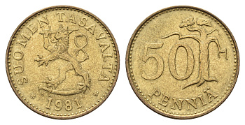Финляндия 50 пенни 1981 KM 48 алюминиевая бронза UNC 4678-1117