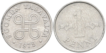 Финляндия 1 пенни 1979 KM 44а алюминий 4585-921