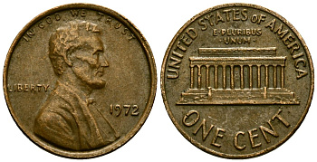 США 1 цент 1972 KM 201 медь цинк 4136-959