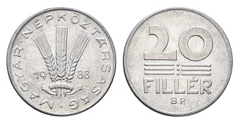 Венгрия 20 филлеров 1988 BP KM 573 алюминий 4664-1247