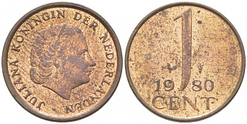 Нидерланды 1 цент 1980 Юлиана (1949-1980) KM 180 бронза 3457-1042