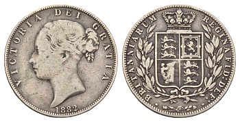 Великобритания 1/2 кроны 1882 Виктория (1837-1901) KM 756, Spink 3889 серебро 443-1544