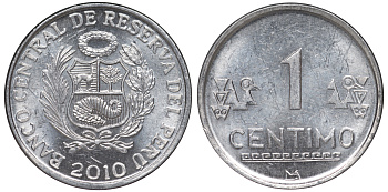 Перу 1 сентимо 2008 LIMA KM 303.4a алюминий aUNC 4189-1027