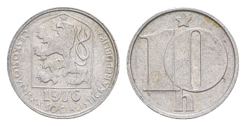 Чехословакия 10 геллеров 1976 KM 80 алюминий 4647-1149