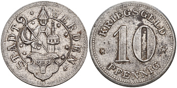 город Верден 10 пфеннигов ND кригсгельд (военные деньги)  железо    4595-251