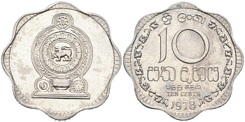 Шри-Ланка 10 центов 1978 KM 140 a алюминий 80-617