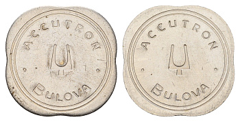 США жетон фирмы часов Bulova Accutron диаметр 26 мм, вес 4,9 гр никель 4670-932