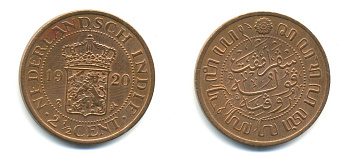 Нидерландская Восточная Индия 2 1/2 цента 1920 KM 316 бронза UNC 84-1423