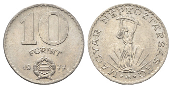 Венгрия 10 форинтов 1977 BP, Статуя свободы KM 595 никель 4666-246