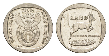 ЮАР 1 ранд 2008 KM 444 медь плакированная никелем 4627-522