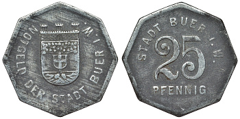 Германия, Буэр 25 пфеннигов ND Гельзенкирхен, Северный Рейн-Вестфалия, нотгельд Funck 64.1 цинк 4121-312